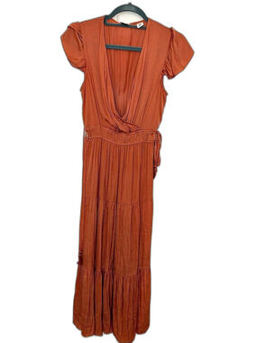Joie Maxi Dress Rust Orange Size Small
